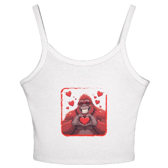 Heart Valentines Day Bigfoot Design Boys Kids Women's Spaghetti Strap Tank Top