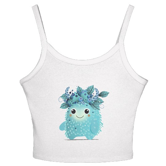 Cute Blueberry Monster - Fruity and Playful Women's Spaghetti Strap Tank Top