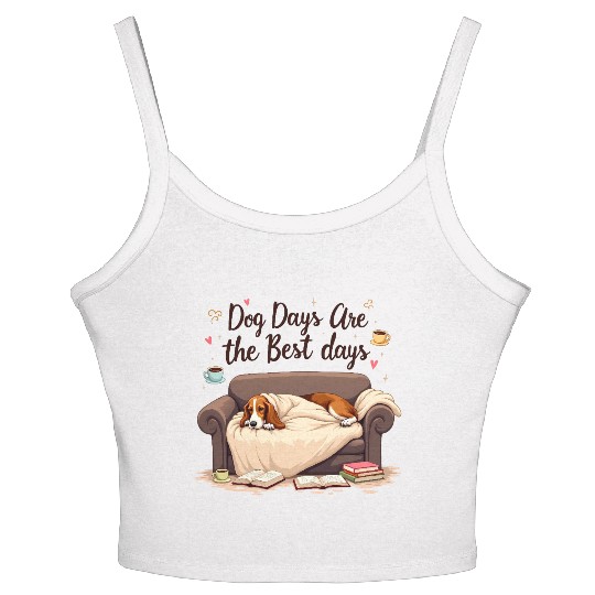 Cozy Basset Hound Days Women's Spaghetti Strap Tank Top