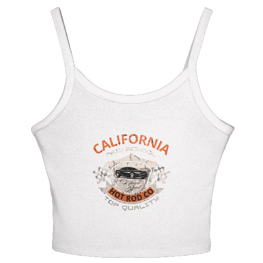 California New School Hot Rod Co. Women's Spaghetti Strap Tank Top