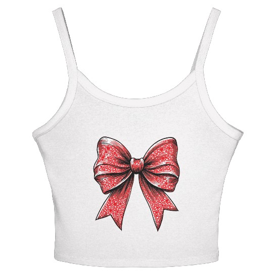 Valentine's Day Heart Coquette Bow Retro Women's Spaghetti Strap Tank Top