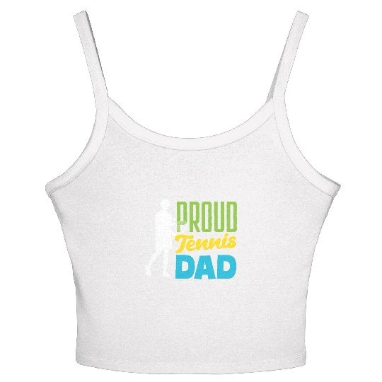 Proud Tennis Dad Graphic Silhouette Women's Spaghetti Strap Tank Top