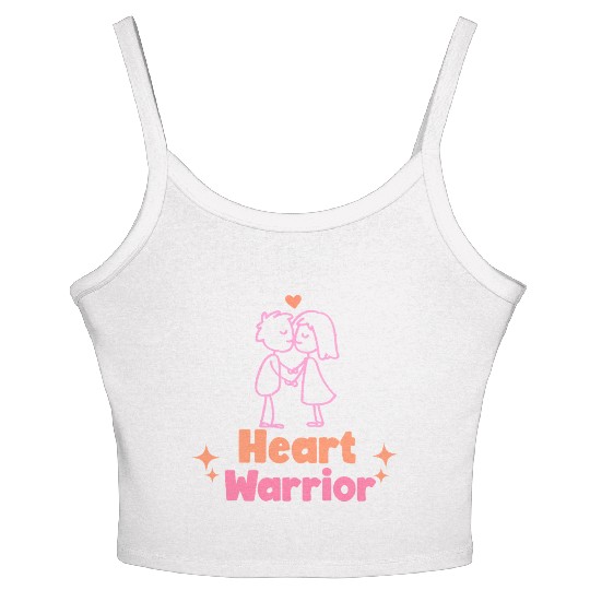 Heart warrior, valentine Women's Spaghetti Strap Tank Top
