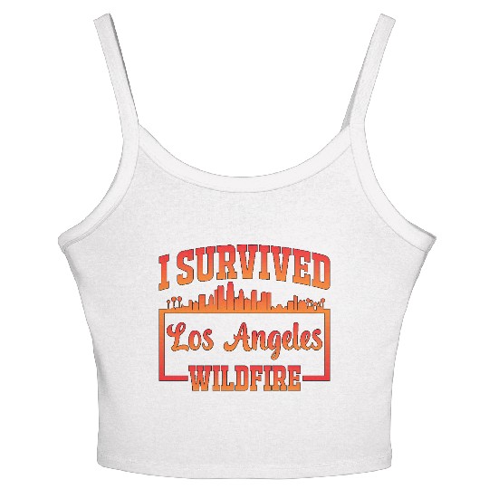 I Survived Los Angeles Wildfire Women's Spaghetti Strap Tank Top