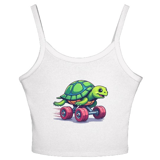 Turbo Turtle: Speed on Wheels Women's Spaghetti Strap Tank Top
