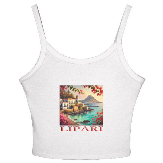 Lipari Volcano Mediterranean Terracotta Vacation Women's Spaghetti Strap Tank Top