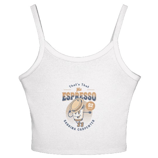Coffee Cup Comics Mascot Espresso drink Women's Spaghetti Strap Tank Top