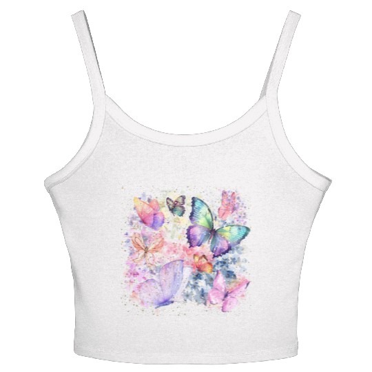 butterfly Women's Spaghetti Strap Tank Top
