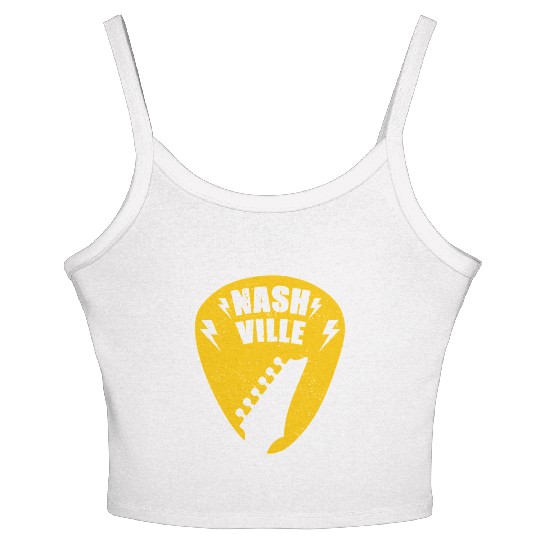 Nashville Music City Guitar Pick Women's Spaghetti Strap Tank Top