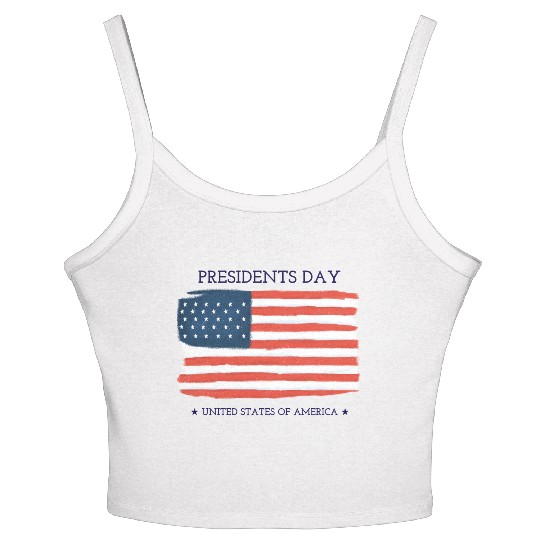 US flag.Presidents Day Women's Spaghetti Strap Tank Top