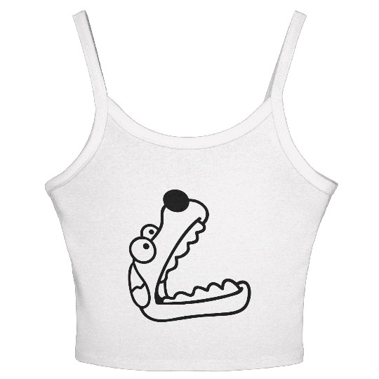 Dog Big Mouth Snout Hunger Looks Up Greedy Eating Women's Spaghetti Strap Tank Top