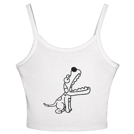 Dog Big Mouth Snout Hunger Looks Up Greedy Eating Women's Spaghetti Strap Tank Top
