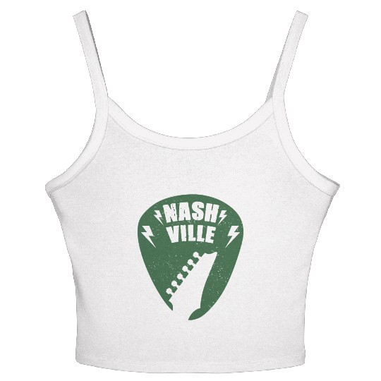 Nashville Music City Guitar Pick Women's Spaghetti Strap Tank Top
