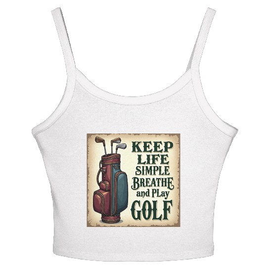 Golf Breath and Play Golf Women's Spaghetti Strap Tank Top
