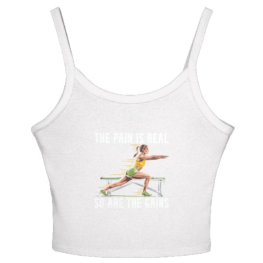 Bulgarian Squat Exercise Fitness Workout Gym Women's Spaghetti Strap Tank Top