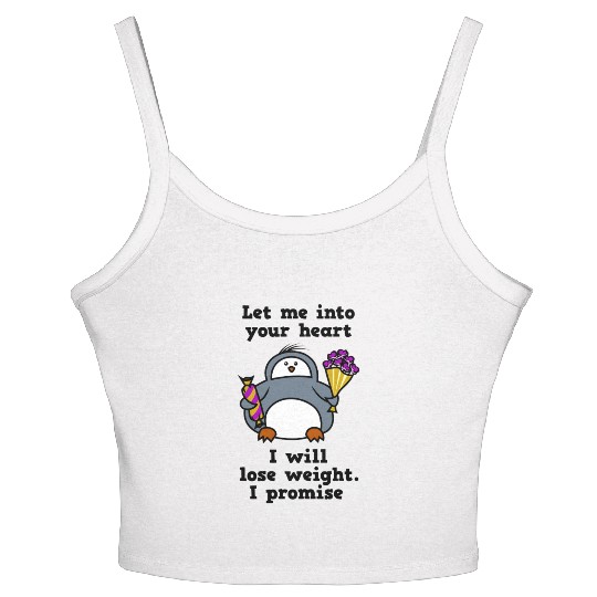 let me into your heart penguin Women's Spaghetti Strap Tank Top