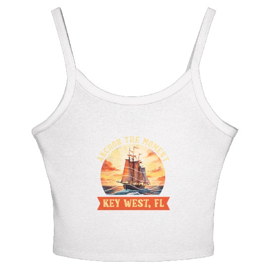 Florida Keys ANCHOR THE MOMENT KEY-WEST FL Women's Spaghetti Strap Tank Top