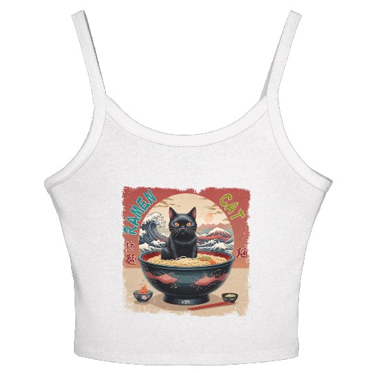Ramen Cat Women's Spaghetti Strap Tank Top