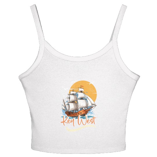 KEY-WEST FLORIDA Sunshine-State Florida Keys Women's Spaghetti Strap Tank Top