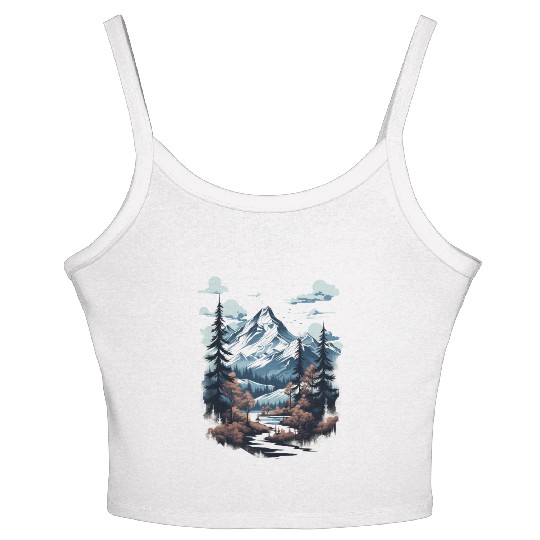 Midnight Mountain Serenity Women's Spaghetti Strap Tank Top