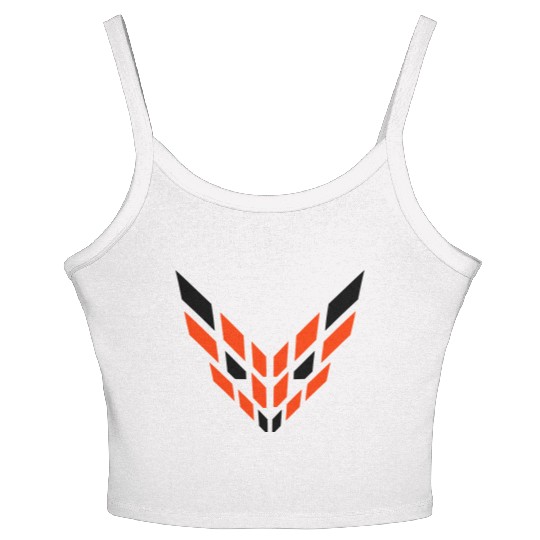 Red Fox Abstract Pattern Logo Symbol Cool Evil Eye Women's Spaghetti Strap Tank Top