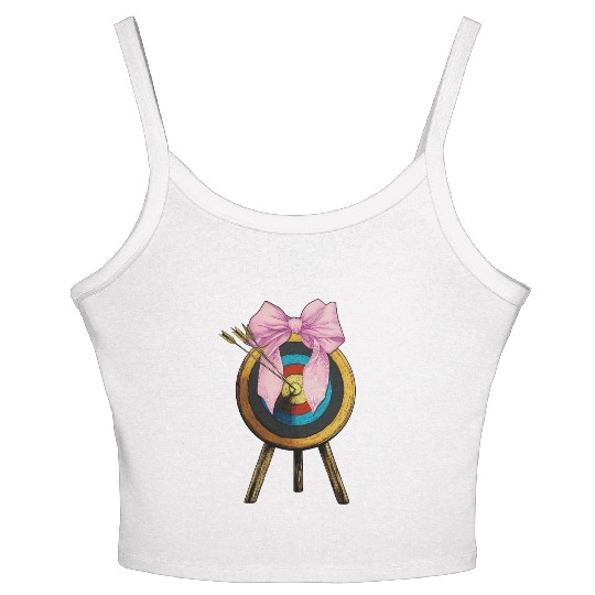 Coquette Bow Archery Archer Bow and Arrow Women's Spaghetti Strap Tank Top