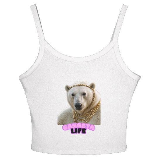 Gangsta Life Polar Bear 5 Women's Spaghetti Strap Tank Top