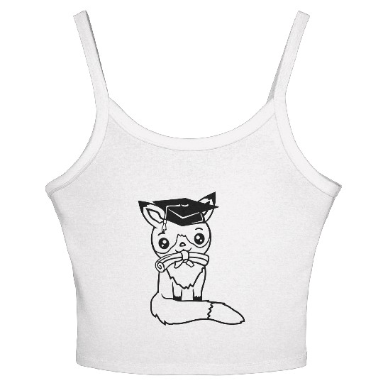 Fox High School Diploma Certificates College Hat Women's Spaghetti Strap Tank Top