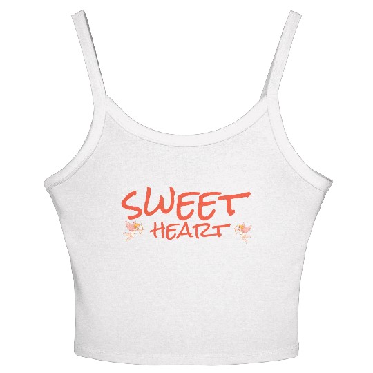 Whimsical Cupid Heart Illustration Women's Spaghetti Strap Tank Top