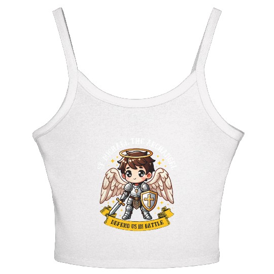 Saint Michael the Archangel Catholic Pray for kids Women's Spaghetti Strap Tank Top