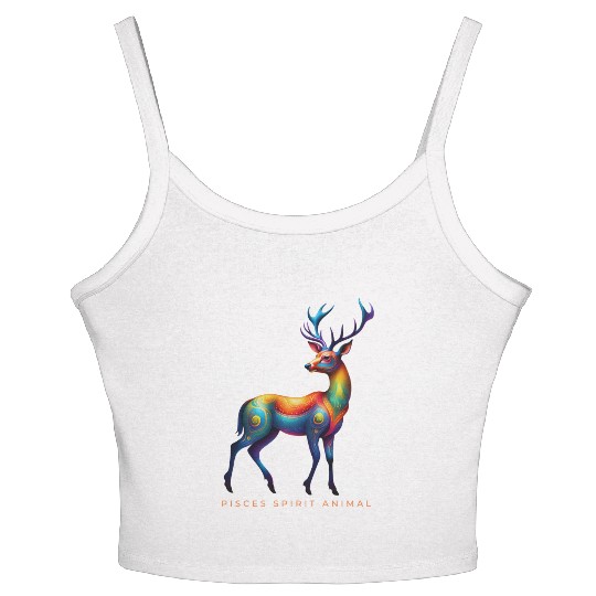 Pisces Spirit Animal Deer Alebrije Women's Spaghetti Strap Tank Top