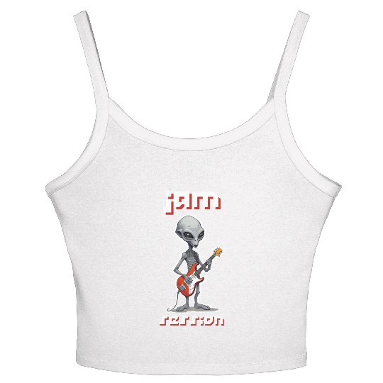 ET Playing a Guitar Women's Spaghetti Strap Tank Top