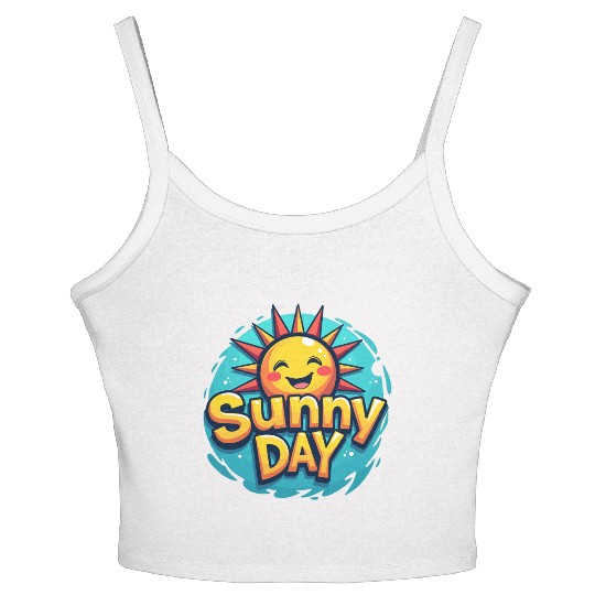 Sunny Day Sun Summer Vacation Women's Spaghetti Strap Tank Top