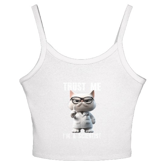 Trust Me I'm A Scientist Science Cat Meme Women's Spaghetti Strap Tank Top