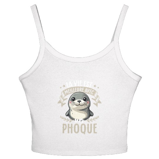 La Vie Est Meilleure Avec Un Phoque - Sweet Seal Women's Spaghetti Strap Tank Top