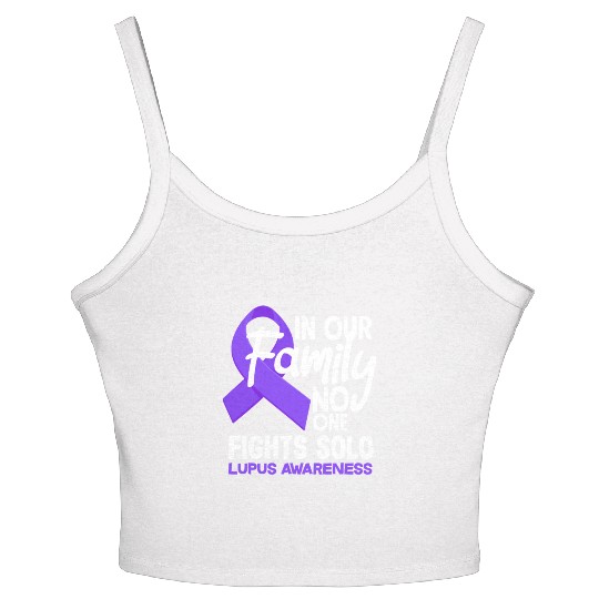 In Our Family No One Fights Solo Lupus Awareness Women's Spaghetti Strap Tank Top
