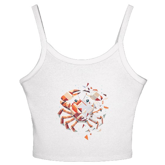 Crab Motif - Fragile Beauty of the Sea Women's Spaghetti Strap Tank Top