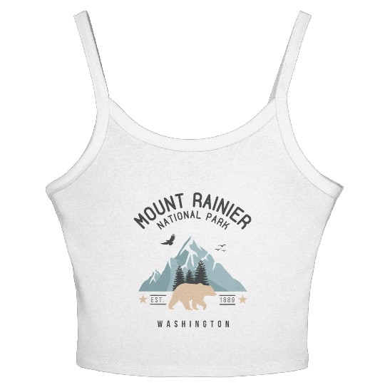 Mount Rainier National Park Est. 1889 Washington Women's Spaghetti Strap Tank Top