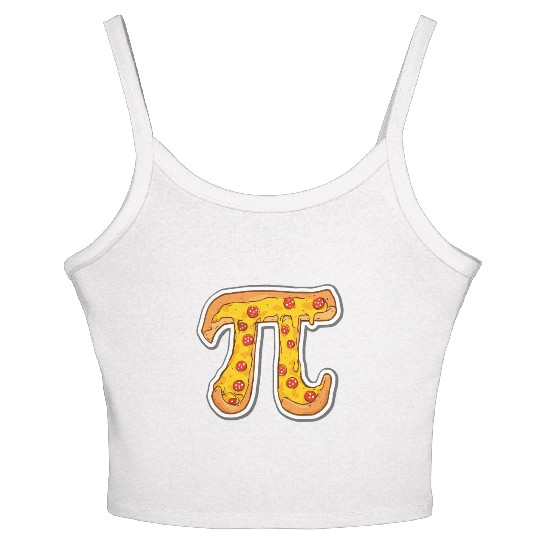 Pi Day Women's Spaghetti Strap Tank Top kids Pizza Pi Funny Math Food 3.14