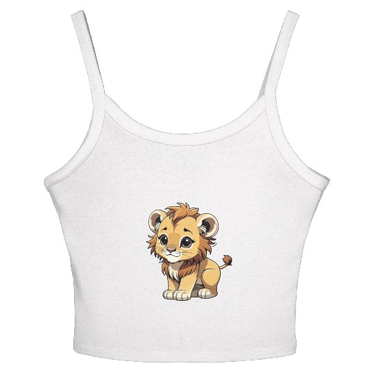 Lion Chibi-Style Sticker Women's Spaghetti Strap Tank Top