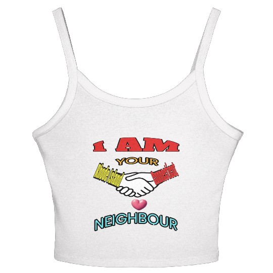 I AM YOUR NEIGHOUR RHODE ISLAND AND CONNECTICUT Women's Spaghetti Strap Tank Top
