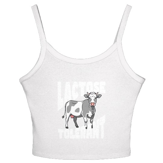 Lactose Tolerant – Built Different Women's Spaghetti Strap Tank Top
