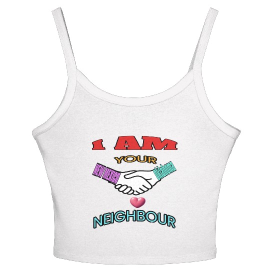 I AM YOUR NEIGHOUR NEW MEXICO AND OKLAHOMA Women's Spaghetti Strap Tank Top