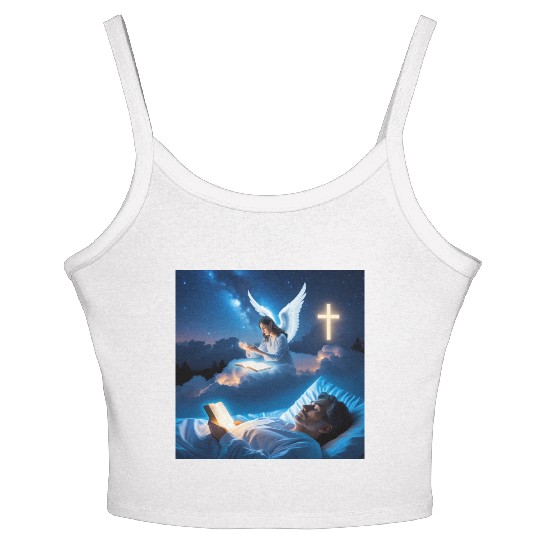 Ángel Guardián Velando el Sueño Women's Spaghetti Strap Tank Top