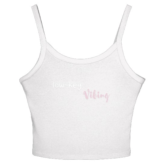 Low-Key Vibing Aesthetic Minimalist Chill Mood Shi Women's Spaghetti Strap Tank Top