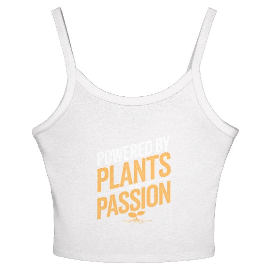 Powered By Plants And Passion Vegan Vegetarian Women's Spaghetti Strap Tank Top