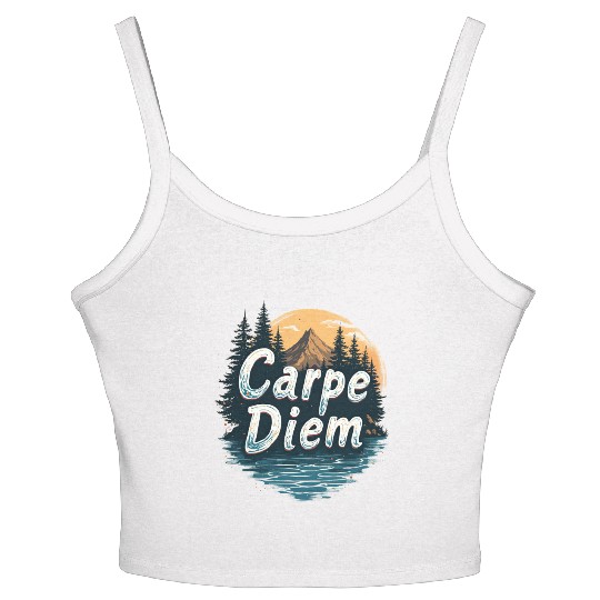 Carpe Diem Adventure Awaits Women's Spaghetti Strap Tank Top