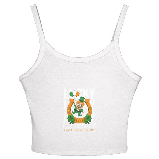 Lucky horseshoe your ticket to joy Women's Spaghetti Strap Tank Top