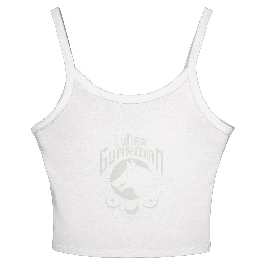 Lunar Guardian Celestial Wolf Moon Phases Women's Spaghetti Strap Tank Top