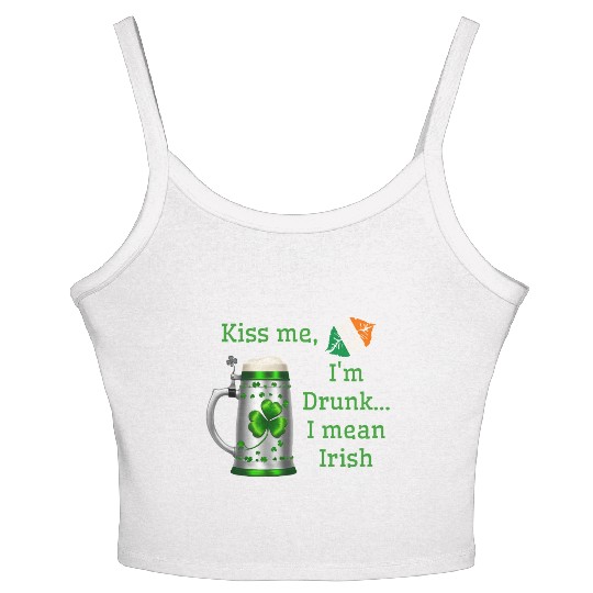 St. Patrick's Day - Kiss Me I'm Drunk Women's Spaghetti Strap Tank Top